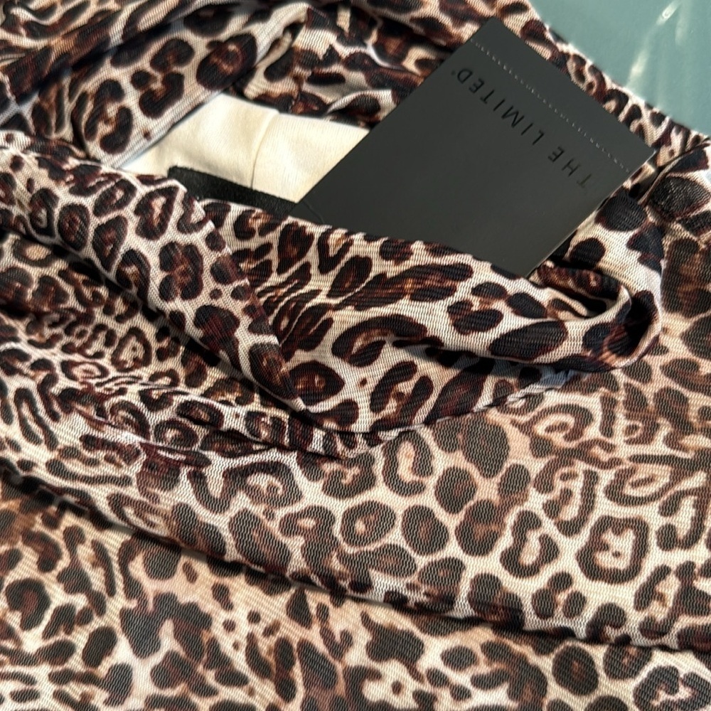 The Limited Leopard Print Ruched Dress Size M NWT Animal Print - Picture 5 of 11